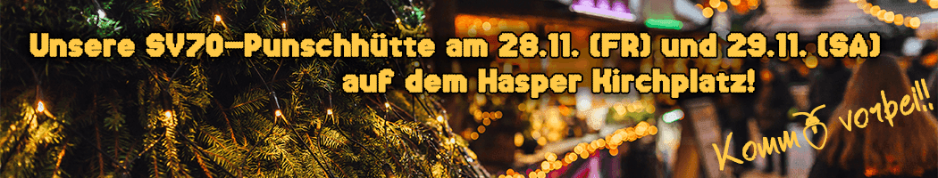 Weihnachtsmarkt mit SV70 Punschhütte